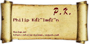 Philip Kálmán névjegykártya